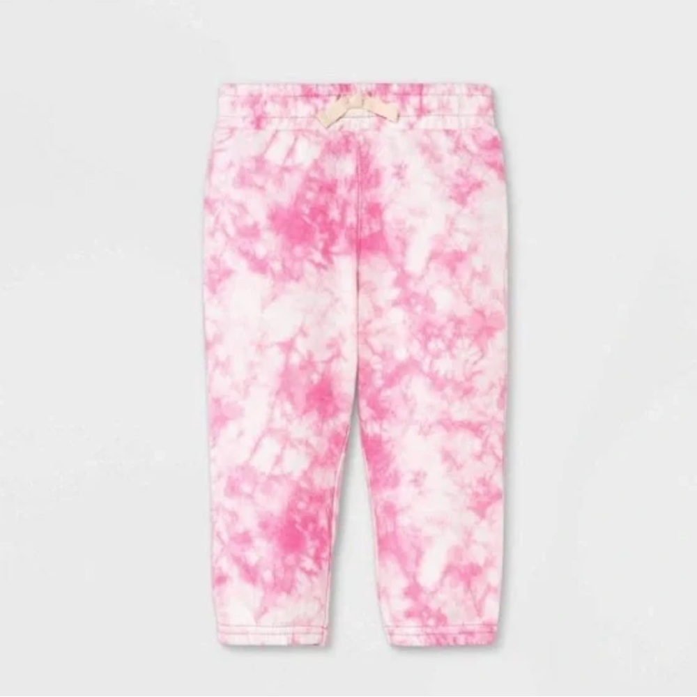 Nwt Cat and Jack Pink Tie Dye Joggers bottoms girl size 8 medium sweatpants